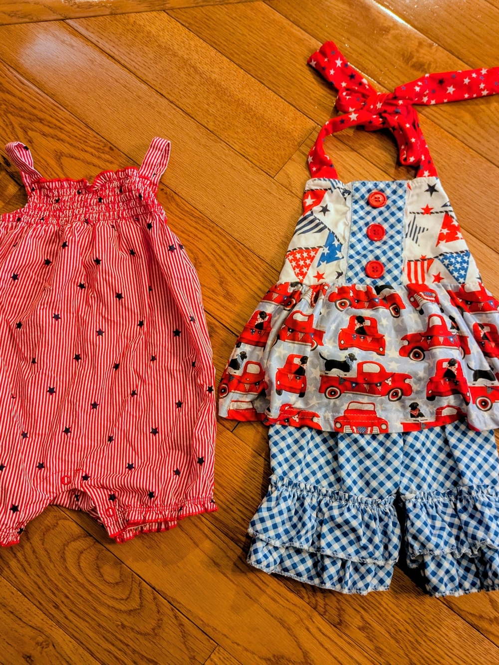 Set Of 2 Baby Girl Patriotic 4th Of July Independence Day Outfits